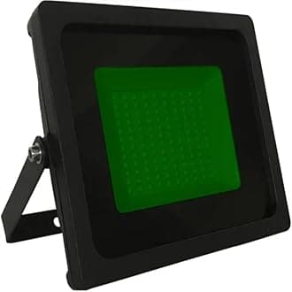 100W Green LED Slimline Floodlight, Waterproof Outdoor Light, IP65 Rated Light for Large Gardens & Commercial Effect Lighting, Energy-Efficient A+ Rating, 800W Equivalent with 120-Degree Beam Angle