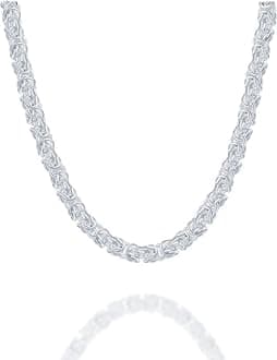 Waitsoul925 Sterling Silver Lobster Clasp 2mm Necklace for Women Mens Box Chain 18K Silver/ Gold Plated Necklace Chain Diamond Cut 16-30 Inches