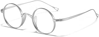 Handmade Men Titanium Alloy Eyeglasses Lightweight Retro Round Eyewear Frame
