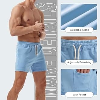 AIMPACT Mens Workout Sweat Shorts 5 Inch Cotton Casual Fitness Mens Athletic Gym Shorts with Pockets