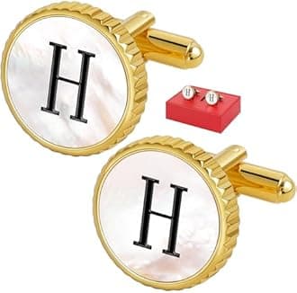 Cuff Links Mens Golden Silver Gunmetal Black, Cufflinks for Men Custom Initial Personalized Mother Of Pearl Mens Cufflink for Shirt Golden Silver Gunmetal Black Cuff Link Shirt for Wedding