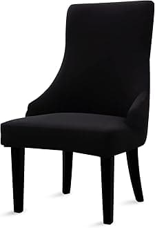 Liykimt Stretch Wingback Side Chair Slipcover with Arms-Armless Accent Chair Cover,Removable Soft Spandex Upholstered Arm Dining Chair Protector with Nailed Trim for Dining Room Banquet Home Decor