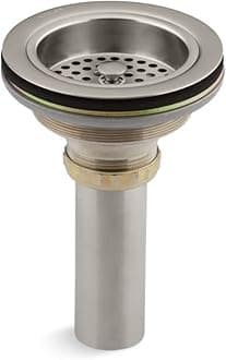 KOHLER 8801-2BZ Duostrainer Sink drain and strainer with tailpiece, Vibrant Brushed Nickel