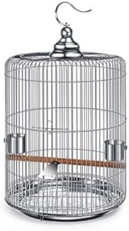 Hanging Birdcage Pet Supplies Stainless Steel Bird Cage Outdoor Bird Villa Round Birdhouses (Size : 46cm high)