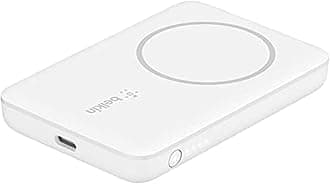 Belkin BPD002btWH MagSafe Magnetic Wireless Power Bank 3C 2500mAh for iPhone 15/14/13/12 Series, Carry-On Compatible, White