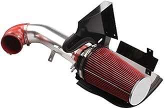 MOOSUN 4 inch Cold Air IntakeSilver Tube + Heat Shield for 1999-2006 GMC/Chevy V8 4.8L/5.3L/6.0L Silverado 1500/2500/3500 Red