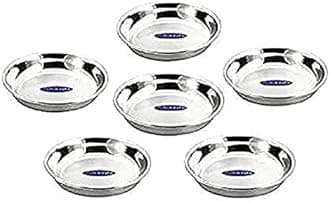 Sharda Metals Stainless Steel Set of 24 Side Serving Small Plates Dishes.