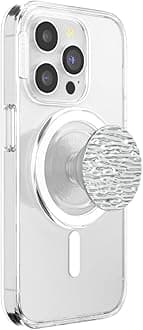 PopGrip Round for MagSafe - MagSafe Adapter Ring Included - Stand and Grip for Mobile Phones and Cases with Interchangeable Top - Fata Morgana Chrome