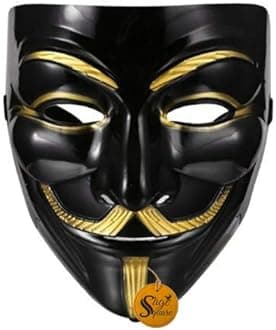 Sage Square Legendary Face Mask for Cosplay Theme Parties. (Vendetta Black)