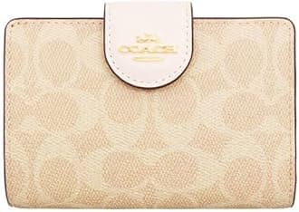 [My Organyee] Women's Wallet Mail Order L-Shaped Shoulder Bifold Wallet Medium Corner Zip Wallet Signature Canvas Outlet, Sand x Chalk