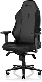 Titan Evo Black Gaming Chair - Reclining, Ergonomic & Heavy Duty Computer Chair with 4D Armrests, Magnetic Head Pillow & Lumbar Support - Big and Tall Up to 395 lbs - Black - Leatherette
