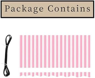 Commercial Patio Awning Top Replacement Fabric| 100% Polyester Sunshade Shelter with UV & Water-Resistant Fabric for Deck, Balcony, Yard, Coffee,Customizable(Pink White Stripes,8x6.5ft)