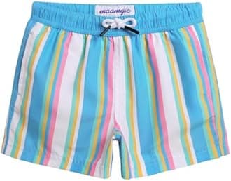 maamgic Swim Trunks Boys Quick Dry Toddler Bathing Suits for Kids Swimsuit Above The Knee Boys Swim Shorts