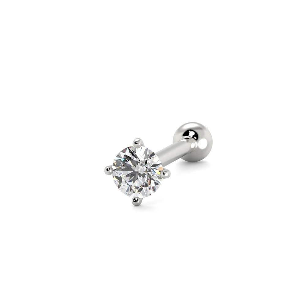 KIMANA Nose Bone Ring Stud 2mm (0.03 Ct) Diamond White Gold 20G