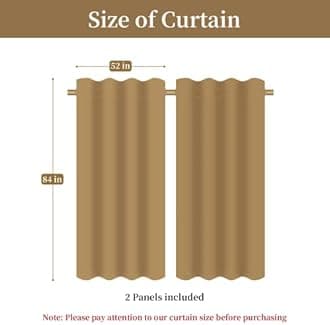 Loom and Mill Luxury Jacquard Curtains for Bedroom, Classic Antique Lined Damask Curtains 2 Panels with Tiebacks, Bronze Gold Window Curtain for Living Room Holiday Banquet Decor(52Wx84L, 2 Panels)