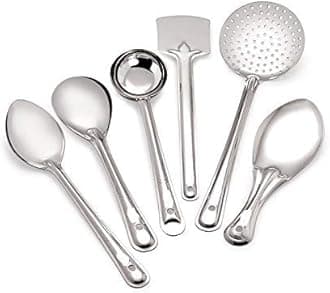 Kanshita's Rasoiware Stainless Steel 6-Piece Cooking Spoons Set – Includes Ladle, Turner, Rice Spoon, Oval Spoon & Serving Spoon | Essential Kitchen Utensil Set for Home
