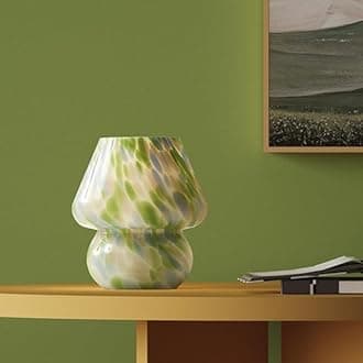 Mushroom Lamp Table Lamp for Bedroom,Small Desk Bedside Lamps for Living Room,Mushroom Decor Cute Mini Modern Mid Century Lamps for Night Stands,Aesthetic Home Living Room Decor(Green)