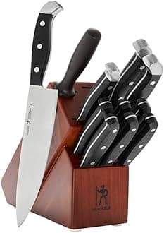 Premium Quality 12-Piece Knife Set with Block and Knife Sharpener, Razor-Sharp, German Engineered Knife Informed by over 100 Years of Masterful Knife Making, Dark Brown