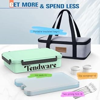 TENDWARE Chilled Portable Snackle Box Container Insulated Bag Keep Food Warm 12 Compartment Divided Serving Tray Reusable Ice Pack Birthday Gift Road Trip Essentials for Charcuterie Snack Picnic