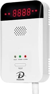 MODUN D Gas Detector for Home, Natural Gas|LPG|Coal Gas Leak Detector Alarm, Methane Propane Detector Butane Combustible Gas Alarm for Kitchen Garage RV, Plug-in Sensor Gas Monitor with LED Display