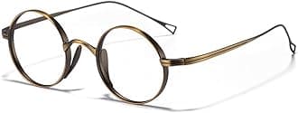 Handmade Men Titanium Alloy Eyeglasses Lightweight Retro Round Eyewear Frame