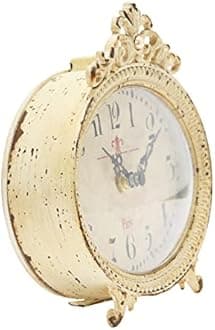 Creative Co-op Distressed Pewter, Cream Mantel Clock