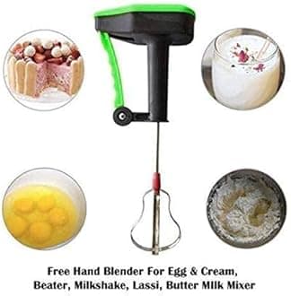 Kavid Manual Hand Blender/Mixer/Beater/Whipper with stainless steel blades Machine for Curd Lassi Maker , Cake Mixing , Egg Shake butter Milk Cream ( Multicolour).