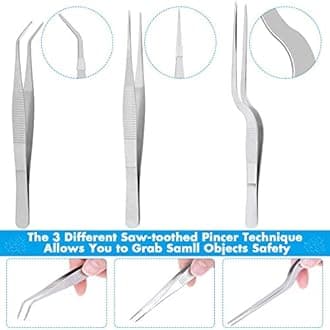 Cridoz 7 Pcs Stainless Steel Kitchen Cooking Plating Tweezers Tongs Drawing Spoons Offset Spatula and Fish Spatula for Food Culinary Plating Decorating