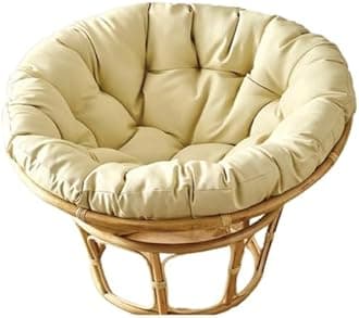MIAOMI Garden Round Papasan Chair Cushion | Water Resistant Indoor Outdoor Hammock Rattan Swing Seat Pad | Comfy Tufted Patio Furniture Cushions | Hanging Egg Chair Pads