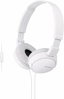 MDR ZX110AP Wired On Ear Headphones with tangle free cable, 3.5mm Jack, Headset with Mic for Phone Calls, White, MDRZX110AP/W
