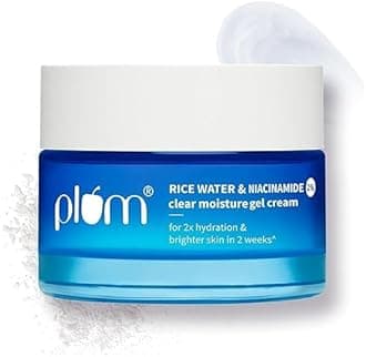 - Plum 2% Niacinamide & Rice Water Superlight Gel Cream Moisturizer for Face | Oil-Free Hydration | Brightens, Fades Blemishes | Dermat-Tested | All Skin Types | Women & Men | 100% Vegan | 50 g