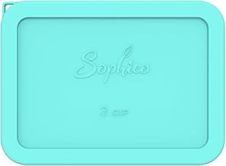 Sophico 3 Cup Rectangle Silicone Storage Cover Lids Replacement for Pyrex 7210-PC Glass Bowls, Container not Included (MINT, 1 Pack)