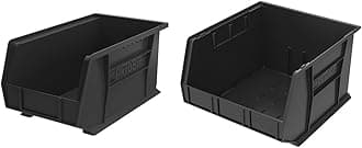 Akro-Mils Plastic Storage Bins Bundle (15-Inch x 8-Inch x 7-Inch) and (18-Inch x 16-Inch x 11-Inch)