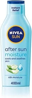 NIVEA SUN After Sun Moisturising Soothing Lotion (400 ml), Cooling Moisturiser with Aloe Vera, Naturally Soothing After Sun Care with 24-Hour Effectiveness