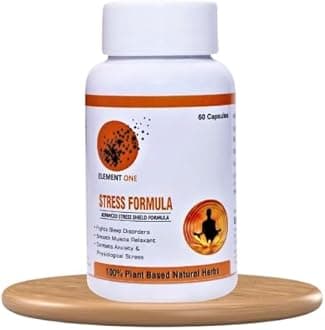 Stress Formula | Effective Ayurvedic supplement for Stress & Anxiety | De-Stress | Herbal Support Anxiety & Tension Happy Hormone Serotonin To Relax Mind & Body