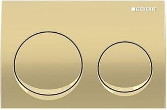 Geberit Flush Plate | Round | Alpha 20 series | 115.040.QE.3 | 2 years warranty | Front Actuation Dual Push Plate for Geberit Concealed Tank | Compatible with Concealed Flush Tank (Brass)