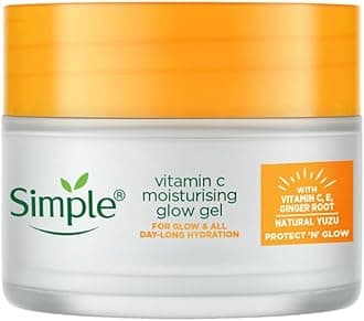 Simple Protect N Glow Vitamin C Moisturising Glow Gel| With Yuzu Lemon| For all Skin Types| No Colour, Perfume| No Harsh Chemicals & Parabens| Tested on Sensitive Skin, 40g