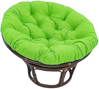 Large Round Papasan Chair Cushion, Thick Outdoor Rocking Chair Cushion, Rattan Hanging Basket Cushion, Egg Nest Replacement Pad(Green,60 * 60cm)