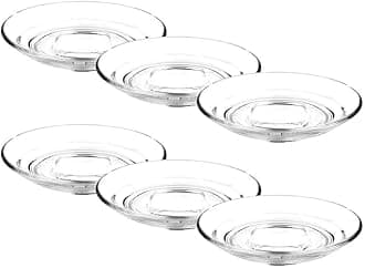 Clear Glass Saucer Set of 18 Only Saucers Without Cup for Serving Tea Coffee Snacks