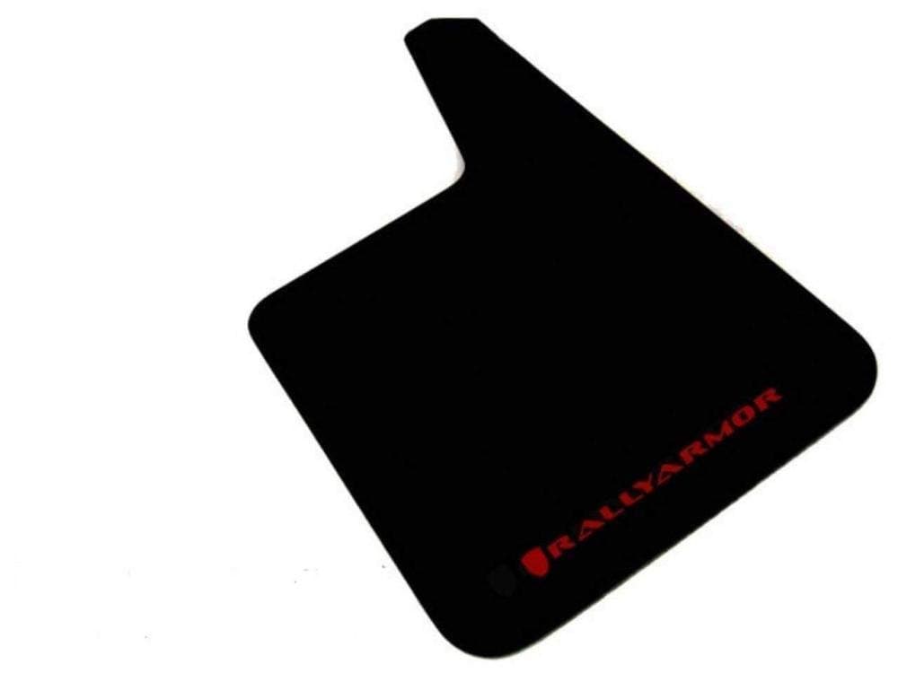 Rally Armor MF20-BAS-RD Black, Red Mud Flap with Logo (Universal Fitment Longer (no Hardware) Basic Plus), 1 Pack