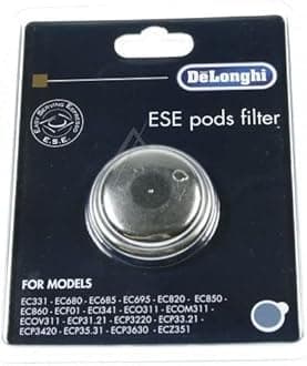 Filter E.S.E Pod One Cup For Delonghi Automatic Cappuccino Coffee Machines EC331 EC680 EC685 EC695 EC820 EC850 EC860 ECF01 ECI341 ECO311 ECP3220 ECP31 ECP33 ECP35 ECP3630 ECZ351 5513281011