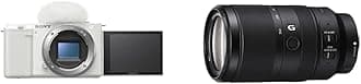 Sony Alpha ZV-E10 - APS-C Interchangeable Lens Mirrorless Vlog Camera - White + Sony Alpha 70-350mm F4.5-6.3 G OSS Super-Telephoto APS-C Lens
