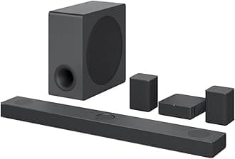 LG S80QR 5.1.3 Channel Dolby Atmos Soundbar with Meridian Technology, 620W Total Power, Upfiring Speakers, Works with Alexa/Google Assistant/AirPlay, Rear Speakers Included