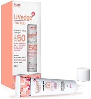 KENGOLD Uv-edge Tinted Sunscreen Lotion SPF 50 Ultra Light -50g, All