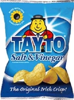 Salt and Vinegar Flavour Crisps from Ireland 25 x 25g packs