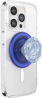 PopSockets PopGrip for MagSafe, Magnetic Phone Grip & Stand, Swappable Top, Secure Grip for iPhone MagSafe Cases, Kickstand for Hands-Free Viewing, Wireless Charging Compatible - Blue Fields