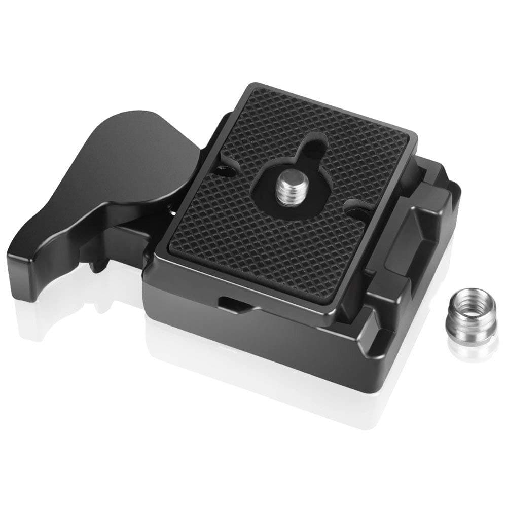 323 RC2 Quick Release Plate with Clamp and 1/4'' - 3/8'' Screw, Camera QR Plate Mount Rapid Connect Tripod Adapter Compatible for Manfrotto 200PL-14, 323 RC2 496RC, 498RC2, 804RC2