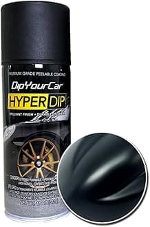 DipYourCar.com HyperDip Paint - Can of Sprayable Automotive Dip Coat - Removable Peelable Paint Protection for Cars - Shadow Black Satin Coat Spray