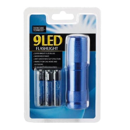 KC91107 Super Bright 9 LED Flashlight, Blue
