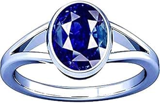 Ramneek Jewels Divya Shakti 7.25-7.50 Carat Blue Sapphire Ring (Nilam/Neelam stone Silver Ring) 100% Original AAA Quality Gemstone (10.25)